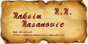 Maksim Mašanović vizit kartica